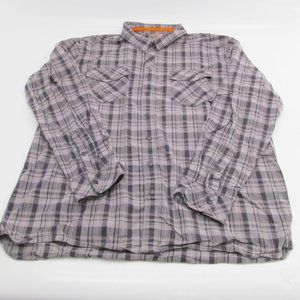 Mens 5.11 Tactical Gray Plaid Snap Button Down Long Sleeve Shirt